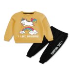 I Love Unicorns With Rainbow Printed Winter Tracksuit For Girls - Image 2